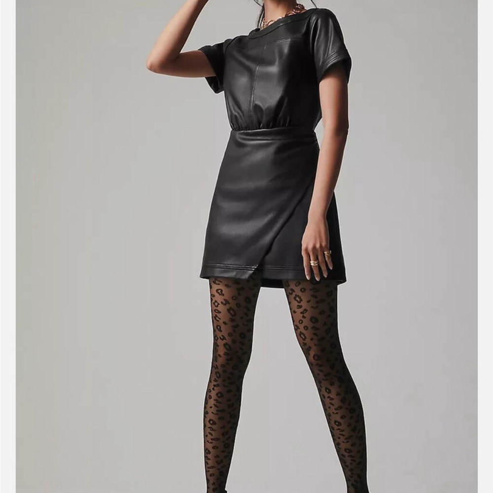 Black Faux Leather Dress Nwot